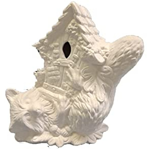 Raccoon Birdhouse 9T Ceramic Bisque, Ready to Paint