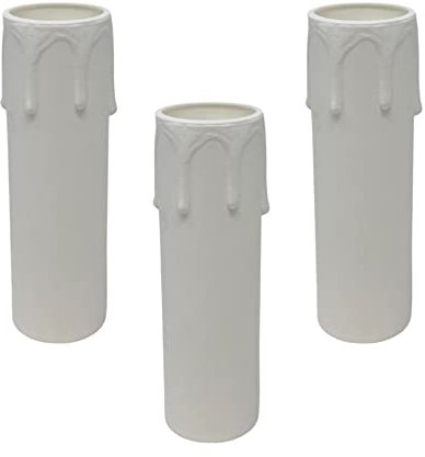 HALOTEC | Pack 3 portalampade attacco E14 Bianco per supporto candela | Supporto Portacandele Decorativo a Gocce | Ideale per decorare Lampadari chandelier | Fabbricazione Italiana