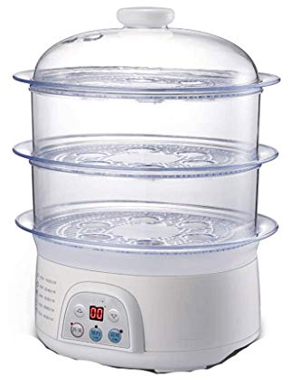REJOON Steamer 3-Tier Electric Food Steamer, Vegetable Steamer with BPA Free 3 Tier Stackable Baskets, Egg Holders
