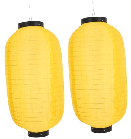 Didiseaon 2piezas Farolillos Decorativos De Estilo Japonés Plegables y Colgantes Unidades Linterna De Seda Color Dorado Para Adornos Interiores o Exteriores Como Eventos Festivos o Decoració