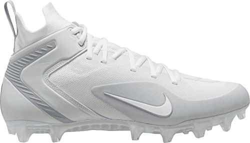 Nike Alpha Huarache 8 Elite CW4440-011 mäns Lacrosse klossar vit/ren platina/varg grå/vit, Vit-ren platina-varg grå, 45 EU