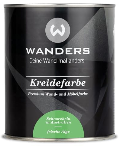 Wanders Shabby Chic Kreidefarbe 750 ml - Frische Alge/Helles Grün - Küchenmöbellack und Möbelfarbe ohne Schleifen. Chalk Paint, für Holz & mehr. Hohe Deckkraft, schnell trocknend
