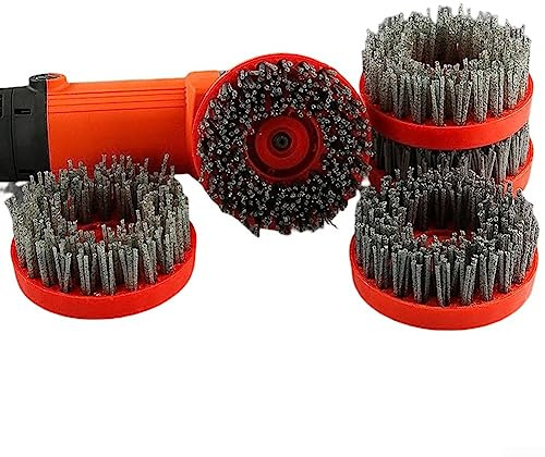 SPORTARC Spazzola per la pulizia della smerigliatrice angolare da 10,2 cm, spazzola rotonda per pietra, granito lucidatura pulizia M10, 1000#, acciaio legato, acciaio, filo dritto, 1 pezzo