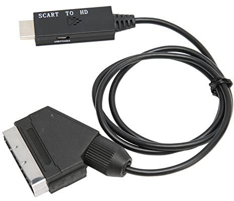 Sxhlseller Scart-auf-Konverter-Adapter, 1080P 60 Hz HD-Video, USB-Stromkabel, Plug-and-Play, für VHS/DVD/CRT-Fernseher