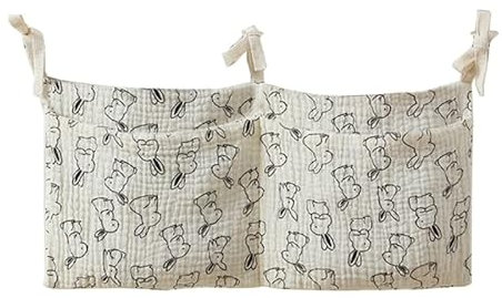 Bolsa organizadora for colgar en la cama Bolsa de almacenamiento for colgar en la cama Bolsas de almacenamiento for colgar en la cama Organizador de cuna for recién nacidos de algodón Bolsillo for pañ