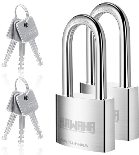 KAWAHA 41/40L-2PS Cadens à anse longue en acier inoxydable haute sécurité, clé en acier inoxydable (robuste, antirouille)