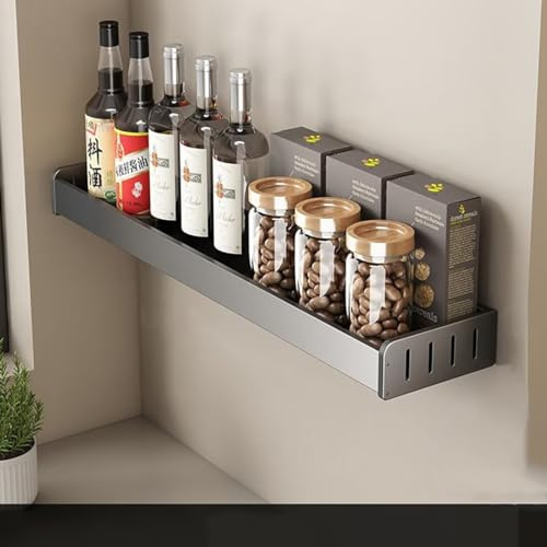 Hovoto Gewürzregal Wand ohne Bohren, Gewürzregal Hängend, Gewürz Organizer für Bad und Küche, 60cm