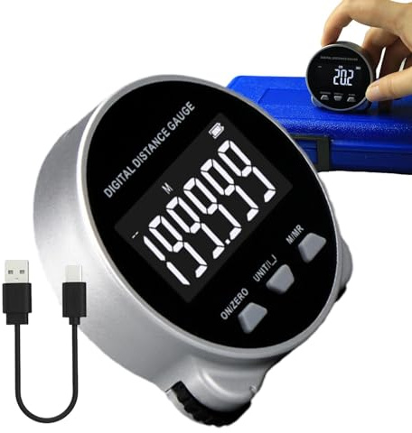 Aufquwk Righello a rulli con display digitale, misuratore di distanza elettronico, Strumento di misurazione della lunghezza ad alta precisione da 656 piedi, Metro a nastro ricaricabile con display LCD