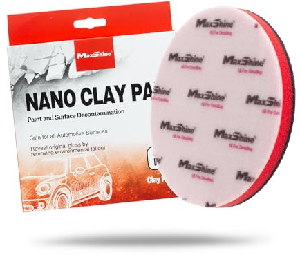 Maxshine Universal 6 Clay Pad – Reusable Clay Disc for Car Detailing, Removes Overspray, Brake Dust, Sap & Water Spots, Works with Hand Holder or Machine – Fast & Long-Lasting Decontamination