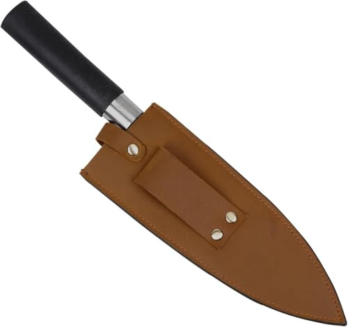 Messerscheide, PU-Leder-Messerkantenschutz, 20,3 cm, Kochmesser-Schutz, Outdoor-Leder-Messerholster für Camping, Küche, Outdoor, Kochen, Cheffleisch, Hackbeil Scheide mit Gürtelschlaufe (L x B): 20,8