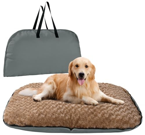 MABOZOO Faltbares Reise-Hundebett, Outdoor-Camping, Hundebett, Haustierunterlage mit Tragegriffen, wasserdichte Haustiermatratze, Matte für kleine, mittelgroße und große Hunde, Katzen (Grau, 111,8 x