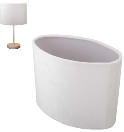 Ovale Lampenschirme für Tischlampen, 4.9 * 9.1 * 7.1inch E27 E14 Stoff-Lampenschirm, aufsteckbare Lampenabdeckung, Schirm-Zubehör für Tisch-/Steh-Pendelleuchte (White)