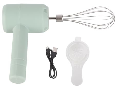 Frusta Elettrica Ricaricabile Wireless con Batteria Incorporata - Miscelatore Automatico per Panna per Dolci da Forno - Ricarica USB - C Act e Sbattitore Portatile - Verde Chiaro