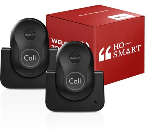 Hosmart Wireless Home Intercoms, 2024 New Rechargeable Full Duplex Caregiver Finder for Seniors, Two-Way Real-Time Conversations, Alert