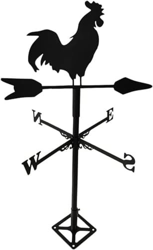 YXKJHH Veleta, Veleta de Hierro para Granja, Veleta con Forma de Gallo, indicador de dirección del Viento, Herramientas de medición para techos de Patio, decoración de jardín al Aire libr