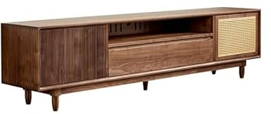 ATREDESES Soporte De TV Mueble Central de Nogal de 200 cm, Estilo Retro, Ideal for Sala de Estar y recibidor. Soportes De TV para Sala De Estar