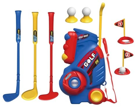 Golf för barn – småbarn golfklubbar 3–5 | Inomhus – golfspel | Golfklubbor för småbarn 2–5 | utvecklingsleksak för barn flickor inomhus trädgård bakgård gräsmatta julfest