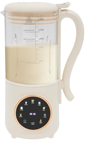 Máquina para Hacer Leche Vegetal de 1400ml, Maquina Leche Vegetal Automática con 16 Cuchillas – Maquina de Leche Vegetal, Avena, Almendras, Avellanas y Zumos Caseros