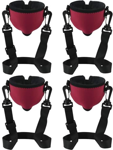 4 portavasos de vino aislantes portátiles para vasos con correa ajustable fundas reutilizables suaves color burdeos para pícnics piscinas festivales y bebidas.