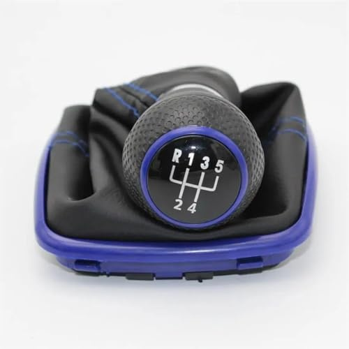 Palanca De Cambios Para VW Para Golf 4 IV MK4 (1999-2003/2004) Perilla Cambio Marchas 5 Velocidades 12 Mm Línea Azul Con Funda Cuero PU