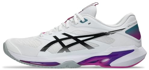 ASICS Men's Solution Speed FlyteFoam 4 Tennis Shoes, 10.5, White/Digital Sakura