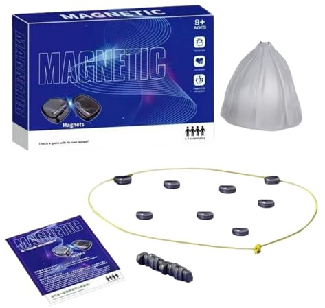 Magnetisches Schachspiel tragbar mit Magnet für Reisen und Camping. Mit magnetischen Steinen als Geschenk für Kinder ab 9 bis 14 Jahren. Enthält Puzzle Checkers Spiel in geometrischen Formen.