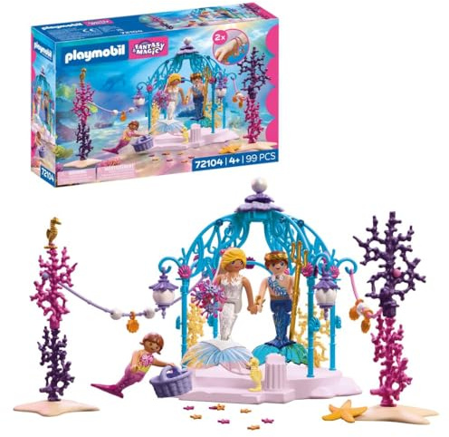 PLAYMOBIL | Fantasy & Magic | Boda submarina | Cenador de Sirena con linternas Luminosas | Juguete de Sirena para niños a Partir de 4 años | 72104