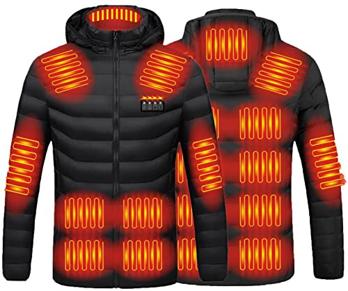 Susenstone 2023 Veste Chauffante USB, Doudoune Manteau Chauffant Électrique Hommes Femmes Lavable avec 3 Niveaux de Chauffage et 15 Zones Chauffage pour Ski Pêche Randonnée Plein Air Pas Cher Blouson