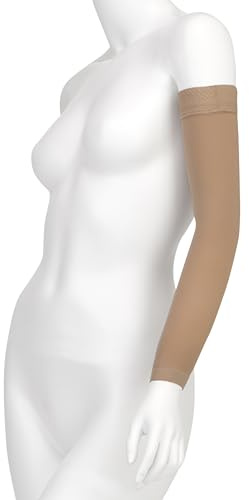Juzo Soft 2001, Compression Armsleeve with Silicone Top Band, 20-30 mmHg, Max, Long, 2 (II), Beige