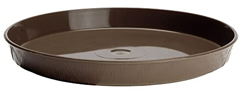 Verdenia 7242 Dessous de Pot de Fleurs pour Plantes et Herbes en Plastique léger et Stable Rond Plusieurs Couleurs Dimensions Structure en Bois Ø 11 cm 25 cm Marron