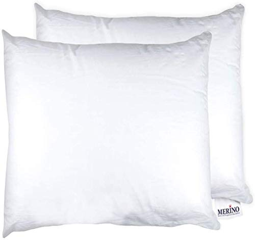 Merino BETTEN Premium Kopfkissen 35x35 2er Set – Weiches Kissen 35x35 für erholsamen Schlaf – Bequemes Pillow als Bett & Couch-Kissen verwendbar – Kissenhülle versteppt ohne Reißverschluss