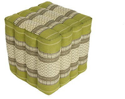 Handelsturm Thaikissen Würfel 40 x 40 x 40 cm, Lagerungskissen Positurkissen Fußhocker Polsterhocker bambusgrün (Bambusgrün)