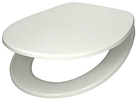 Villeroy & Boch 88246101 WC-Sitz Omnia mit durchgehender Scharnierwelle, edelstahl/weiß