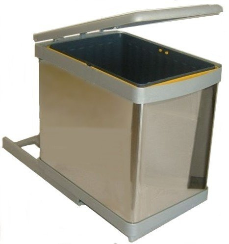 RP Italia Pattumiera INOX estraibile per cucina 1 secchio 16L raccolta differenziata - scorrevole -281
