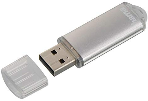 Hama | Pendrive USB 2.0 de 128 GB | Memoria USB-A de 15 MB/s para Almacenamiento Masivo | Diseño Clásico de Metal con Tapa Protectora | Ideal para Copias de Seguridad | Color Plata