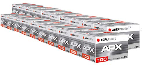 Agfa Photo APX 100 Prof 135-36 Lot de 20 Pellicules pour Appareil Photo Argentique 35 mm Noir