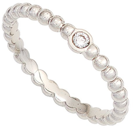 Jobo Damen-Ring Kugel-Ring aus 950 Platin mit Diamant Größe 60