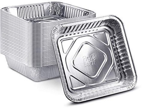 [50 Pack - 8” x 8”] Square Baking Cake Pans| Heavy Duty l Disposable Aluminum Foil Tins l Portable Food Containers l Perfect for Roasting Toaster Oven Broiling Cooking