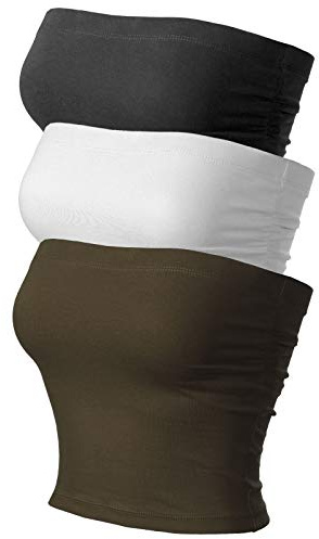 MixMatchy Sexiga tubtoppar för dam axelbandslösa toppar basic rygglös bandeau-bh sommardräkter 2024