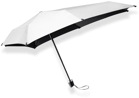Senz ° Mini Storm Faltbarer Regenschirm, Silber glänzend, Einheitsgröße