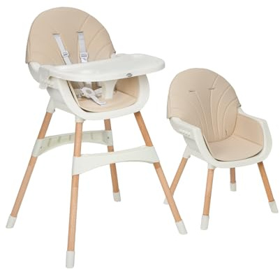 MS BabyWorld – MIKA – Trona para Bebé 3 en 1 | Convertible en Alzador y Silla | Asiento Acolchado | Plegable y Evolutiva