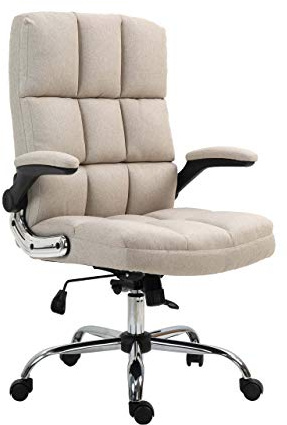 Mendler Bürostuhl HWC-J21 höhenverstellbar - Stoff/Textil Hellbraun | Chefsessel, Drehstuhl, Schreibtischstuhl
