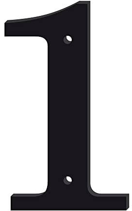 Signalétique.biz France, Numéro de Maison Pléxiglas Noir brillant Police ELEGANT, Chiffre pour Maison 10 cm ou 15 cm, Numéro de Porte de Maison avec Kit de Fixation, hauteur 10 cm (100 mm), 1