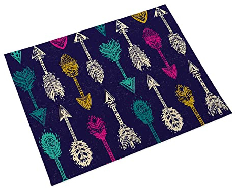 Manteles Individuales Pluma Azul Real Mantel Individual Algodón y Lino Lavable Salvamanteles Individuales Resistente al Calor Bajoplatos Individuales Mesa Tapetes para Mesa 30x45cm 2 Pcs