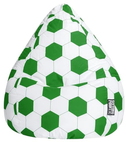 Sitting Point Sitzsack Fußball FANKURVE XL in grün-weiß, ca. 220L