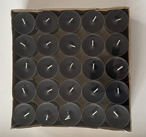 Løgum Kloster Lys Dänisch Nightlights, Teelichter 50er Box transparente Hülle Brenndauer +/- 8 Std. (Schwarz 94)