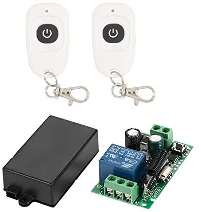 QIACHIP Funk-Fernbedienung Relaisschalter AC 220V 230V 433MHz 1 Kanal RF-Relaisempfänger mit 2 Sender