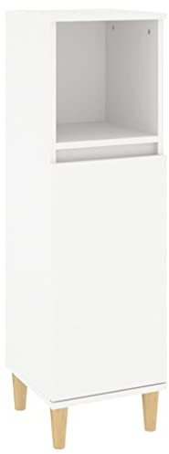 vidaXL Badschrank Weiß 30x30x100 cm Holzwerkstoff