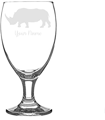 Personalised Rhino Craft Beer Snifter Glass Animal Gift for Him for Her