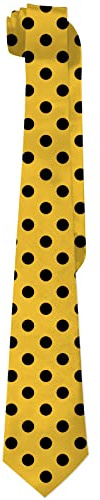BUTXET Herren-Krawatte, gepunktet, schwarze Punkte auf Gelb, bedruckt, klassische Mode-Krawatte, Krawatten, Hochzeit, Business-Krawatten